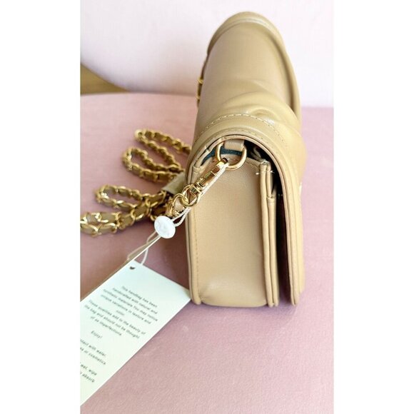 Valentino Orlandi Tan & Gold Hardware Chain Crossbody Bag NWT - Picture 5 of 10